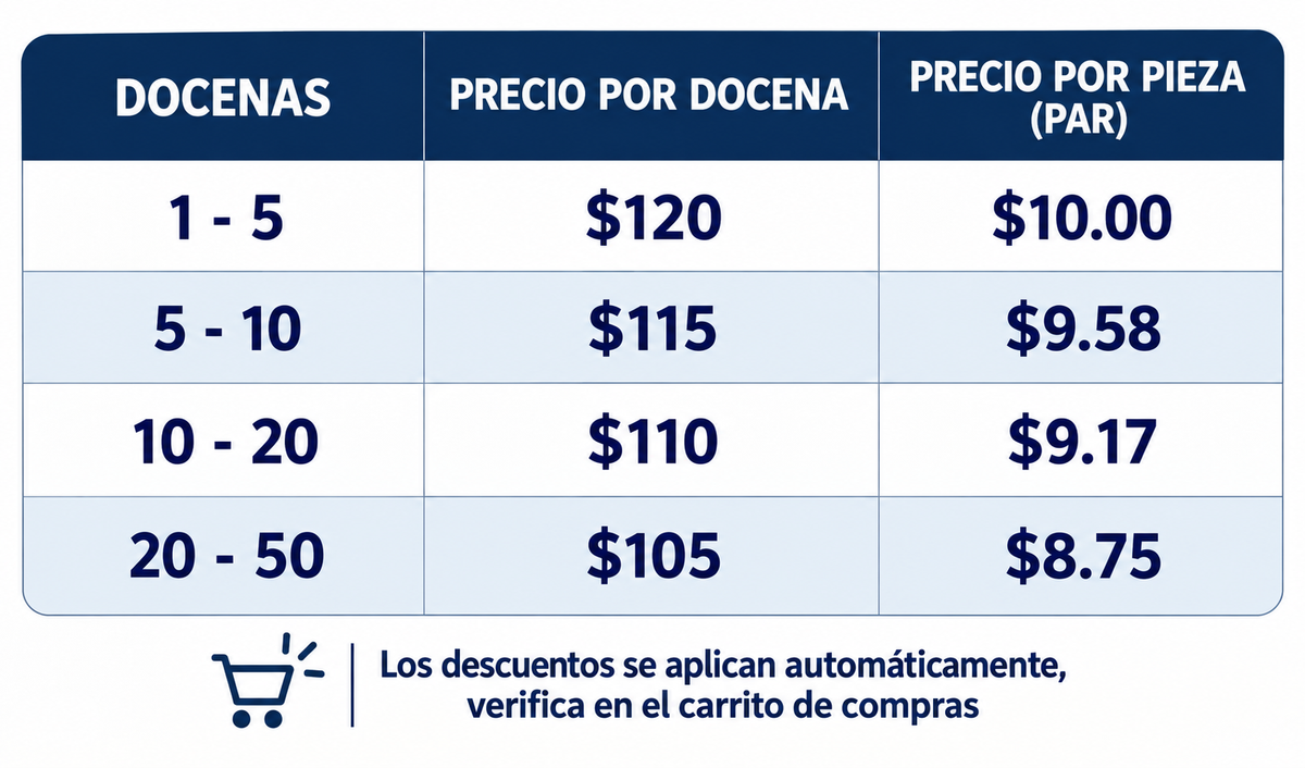 (12 Par) Docena Calceta Escolar